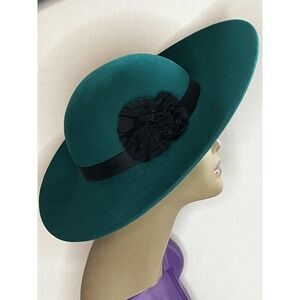 Y2k NWT  Vintage Macy's Hat‎ 90's Green Whimsigoth new wave Grannycore